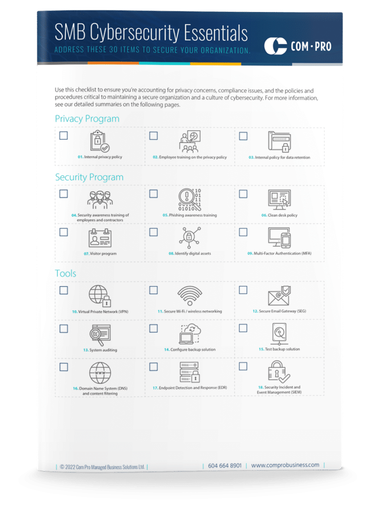 Cyber Security Checklist for Small to Mid-Sized Businesses Cover