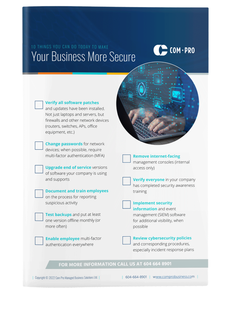 10 Things You Can Do Today to Make Your Business More Secure
